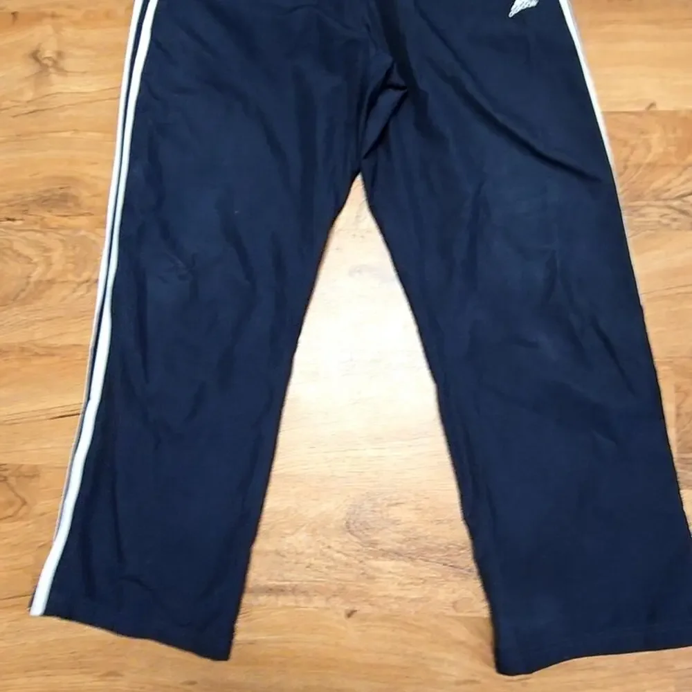 Adidas Mens Track Pants Navy Blue Striped Athletic Sportswear M Sweatpants